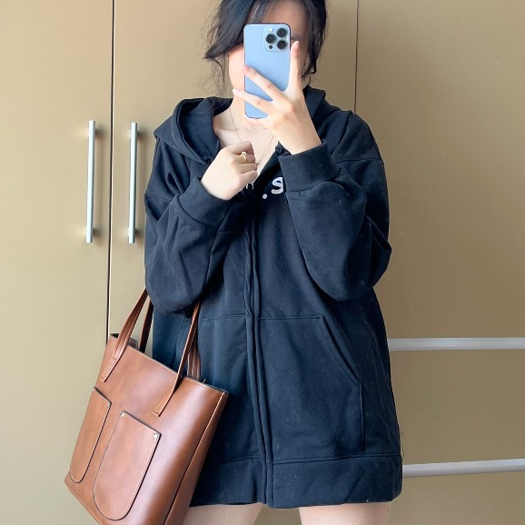 Áo khoác hoodie nỉ bông, Áo hoodie zip unisex nam nữ from rộng chất nỉ 2 lớp Su Min Min