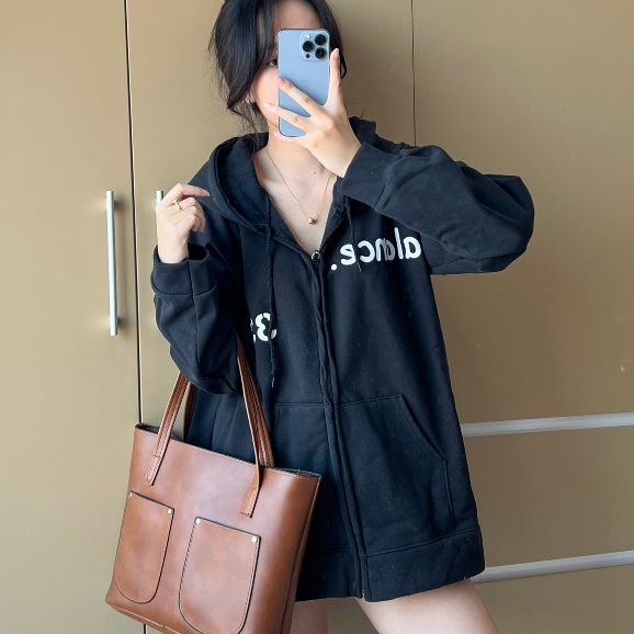 Áo khoác hoodie nỉ bông, Áo hoodie zip unisex nam nữ from rộng chất nỉ 2 lớp Su Min Min