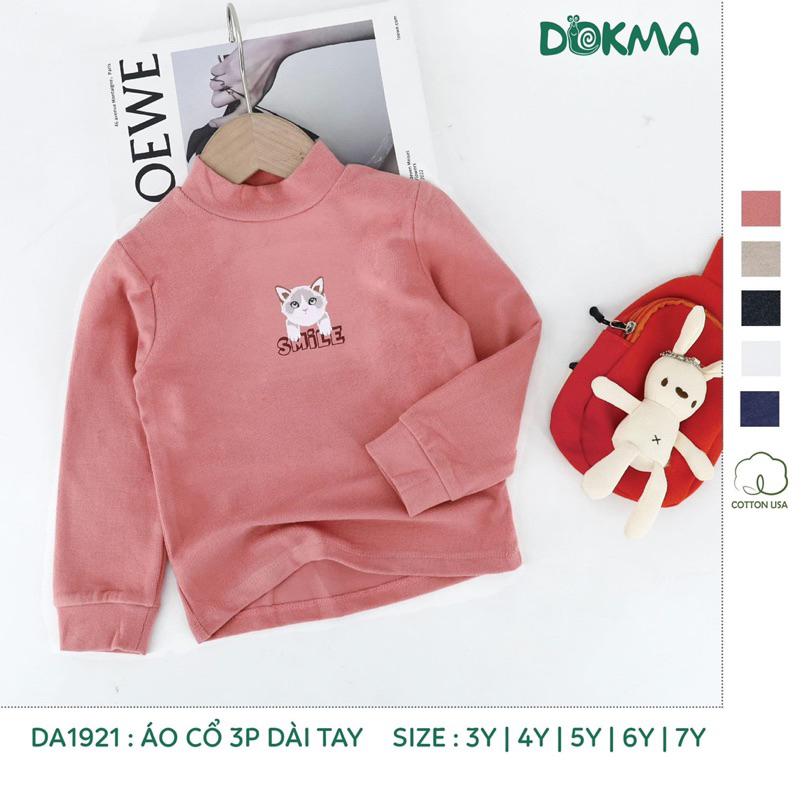 Áo giữ nhiệt Dokma nỉ gân dày dặn cho bé 3-7y