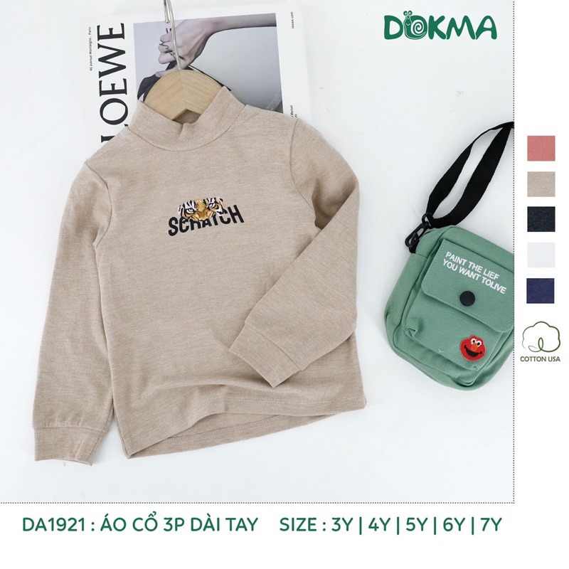 Áo giữ nhiệt Dokma nỉ gân dày dặn cho bé 3-7y