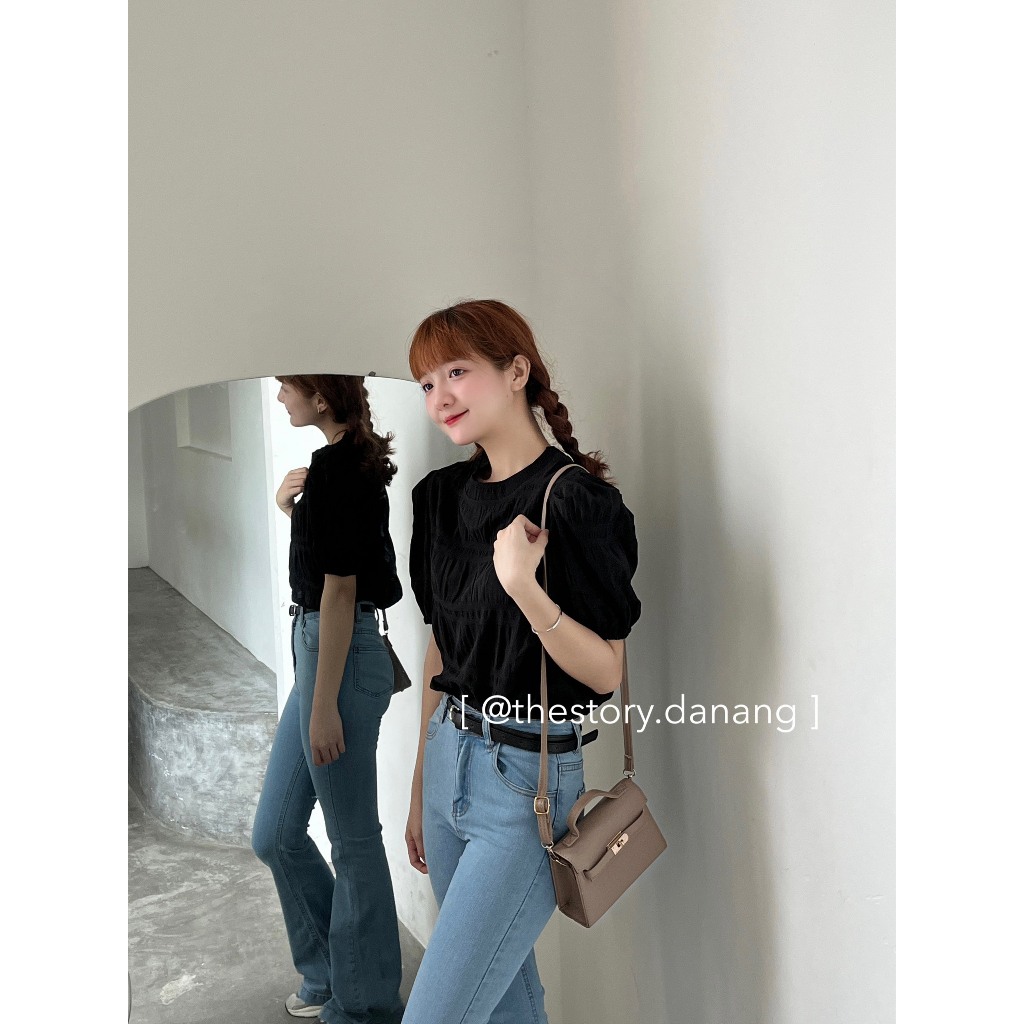 Áo kiểu tay bồng trơn  A3045