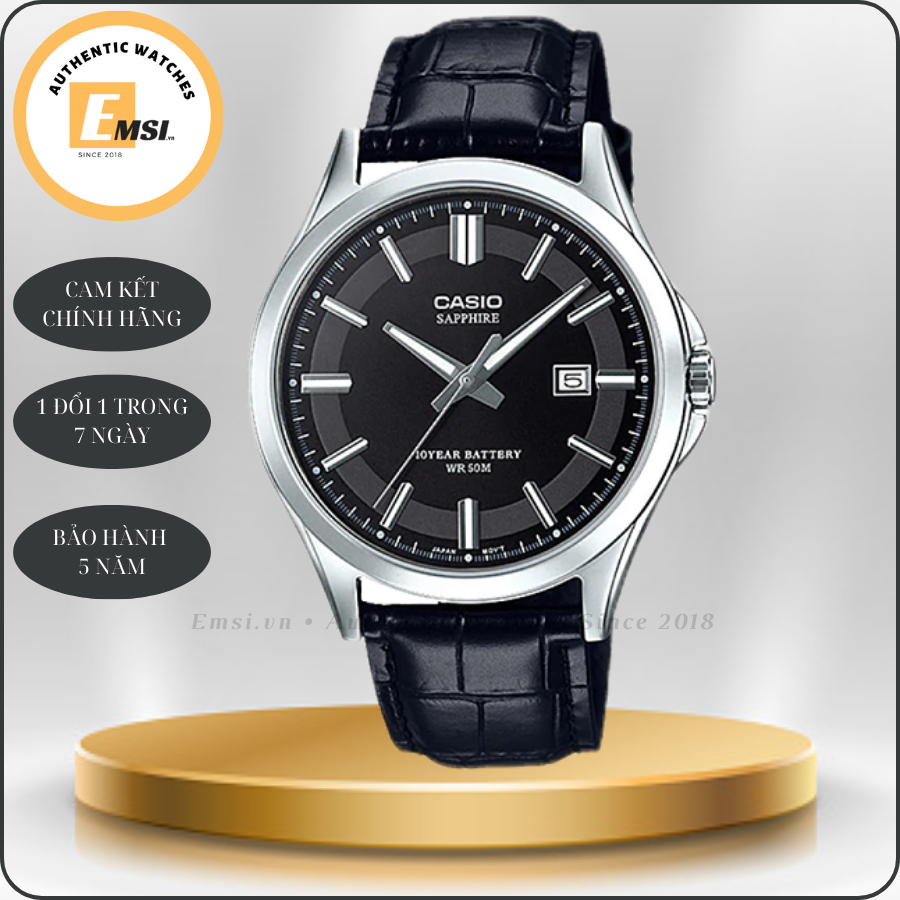 Casio MTS-100L  Đồng Hồ Nam - Pin / Quartz - Kính Sapphire - Size Mặt 41mm - Bảo Hành 5 Năm - Chính 