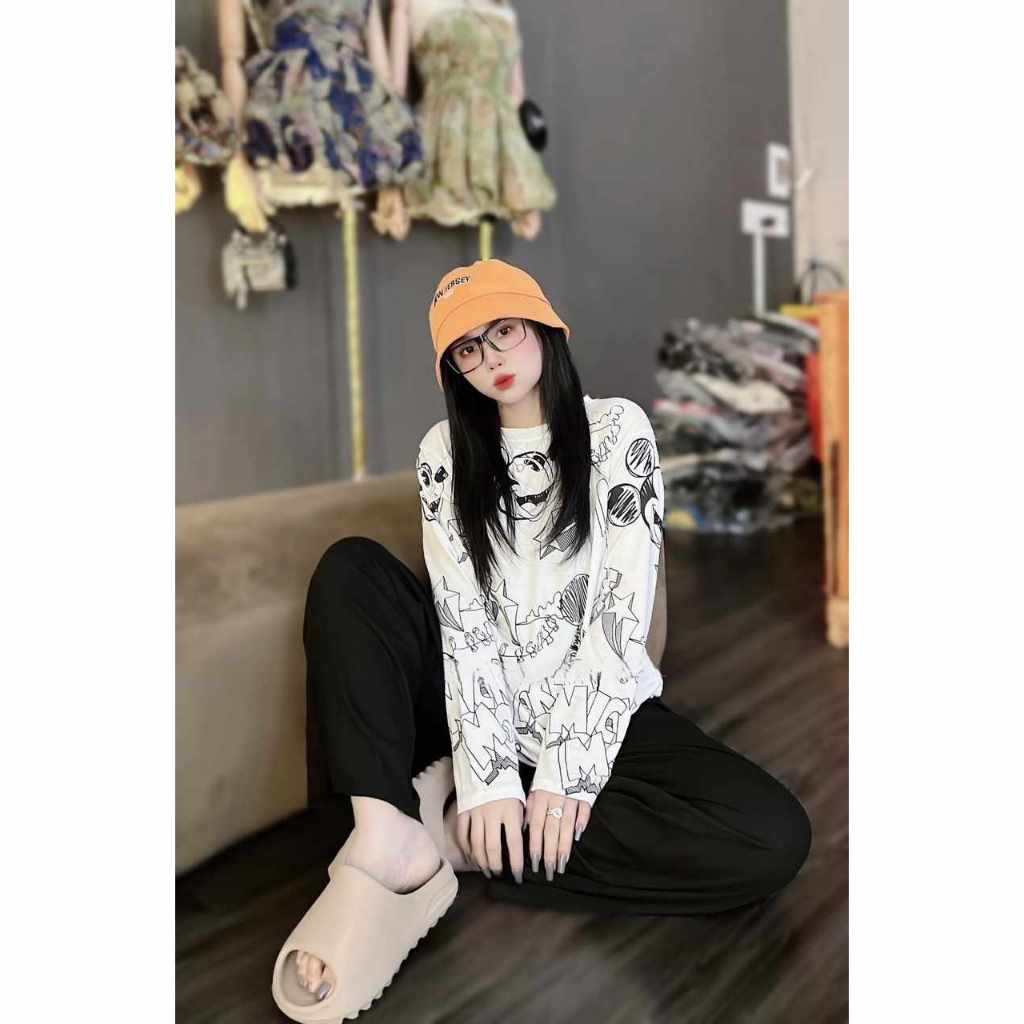 Đồ bộ nữ, set đồ bộ quần ống rộng đai cao có túi và áo tay dài thể thao vải thun gân tăm lạnh, đồ mặc ở nhà nữ
