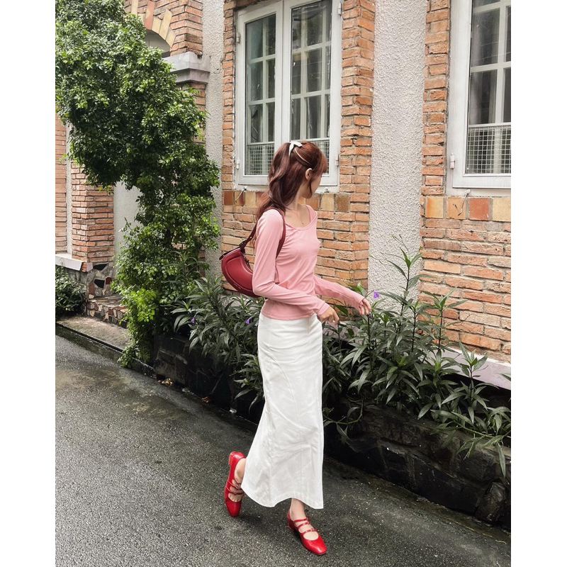 LONG SKIRT - Chân váy kaki dáng dài xẻ tà sau HeibyHer