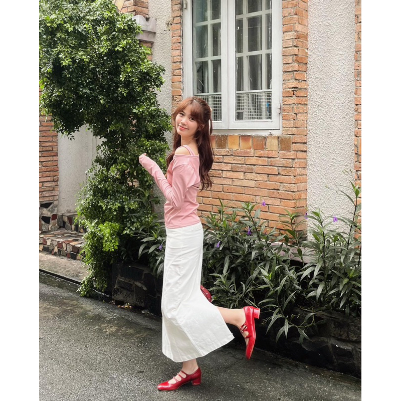 LONG SKIRT - Chân váy kaki dáng dài xẻ tà sau HeibyHer