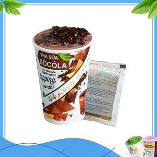 Ly Trà Sữa Wangcha vị Socola cao cấp - Bột Trà Sữa Socola thơm ngon có thạch 3Q Caramel thơm ngon đi kèm