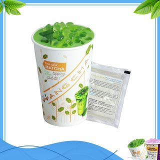 Ly Trà Sữa Wangcha vị Matcha cao cấp - Bột Trà Sữa Matcha thơm ngon có thạch 3Q ngọc trai thơm ngon đi kèm