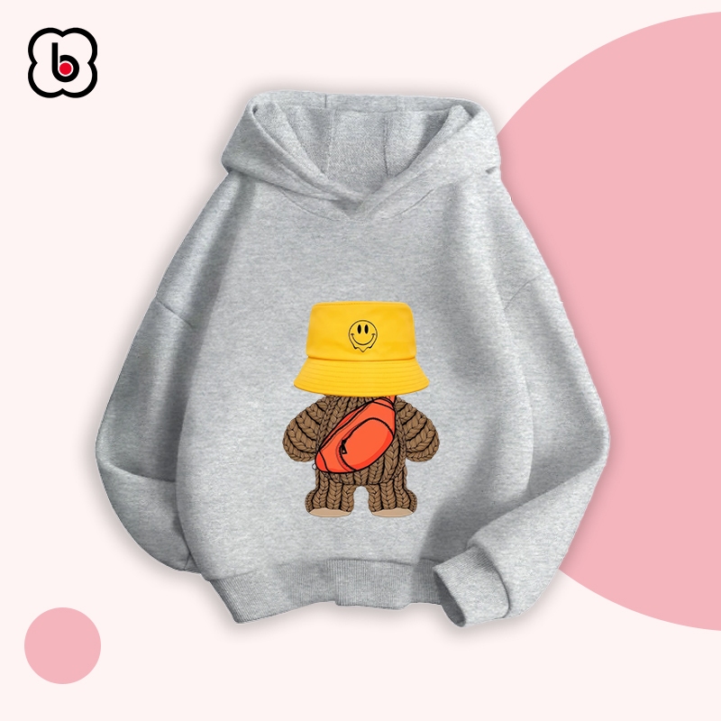 Áo nỉ cho bé BabyloveGO mẫu mới 2023 áo hoodie có mũ cho bé trai bé gái in hình độc đáo