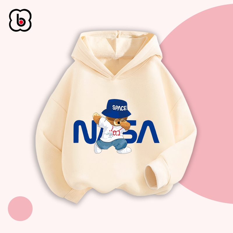 Áo nỉ cho bé BabyloveGO mẫu mới 2023 áo hoodie có mũ cho bé trai bé gái in hình độc đáo