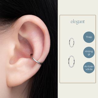 Khuyên tai vòng mỏng trơn SLIM MINIMAL HOOP cho nam và nữ Elegant (Giá 1 chiếc)
