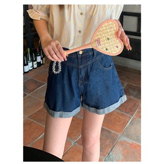 Quần short jean nữ lưng cao dáng rộng quần sooc bò nữ form chữ a hàn quốc quần đùi bò nữ thời trang