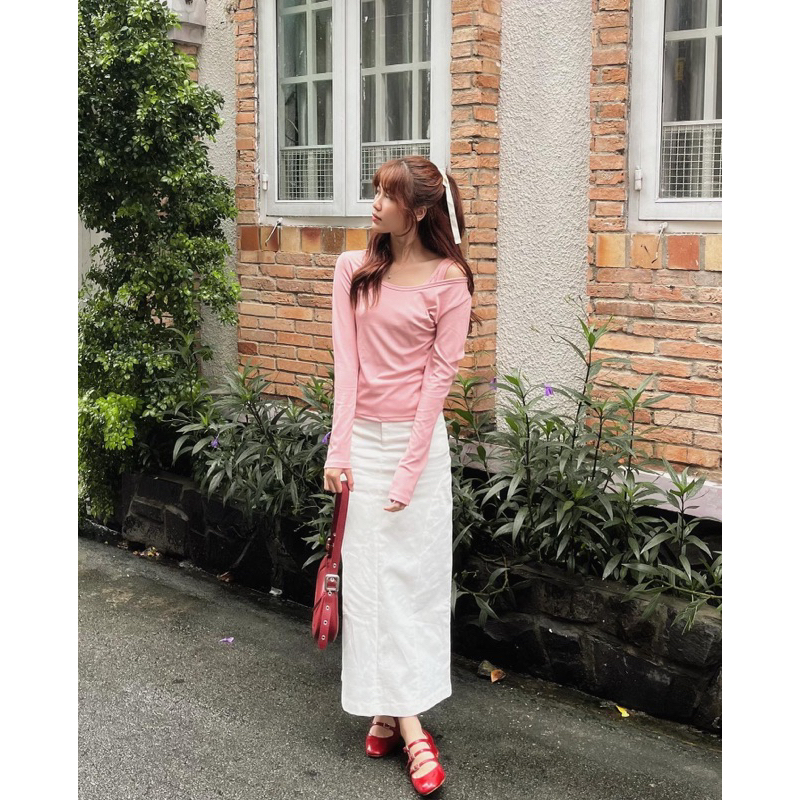 LONG SKIRT - Chân váy kaki dáng dài xẻ tà sau HeibyHer