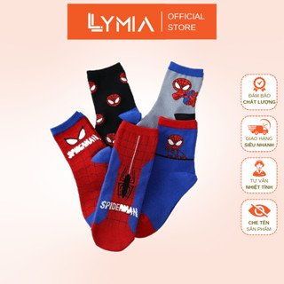  Set 5 đôi tất vớ LYMIA cổ cao hình siêu nhân người nhện cho bé trai cực yêu 0-12 tuổi TE05 