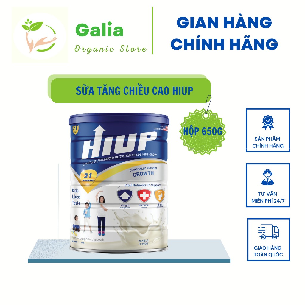Sữa Bột Hiup Sữa Bột Tăng Chiều Cao Cho Bé Từ 2 Đến 15 Tuổi 650g