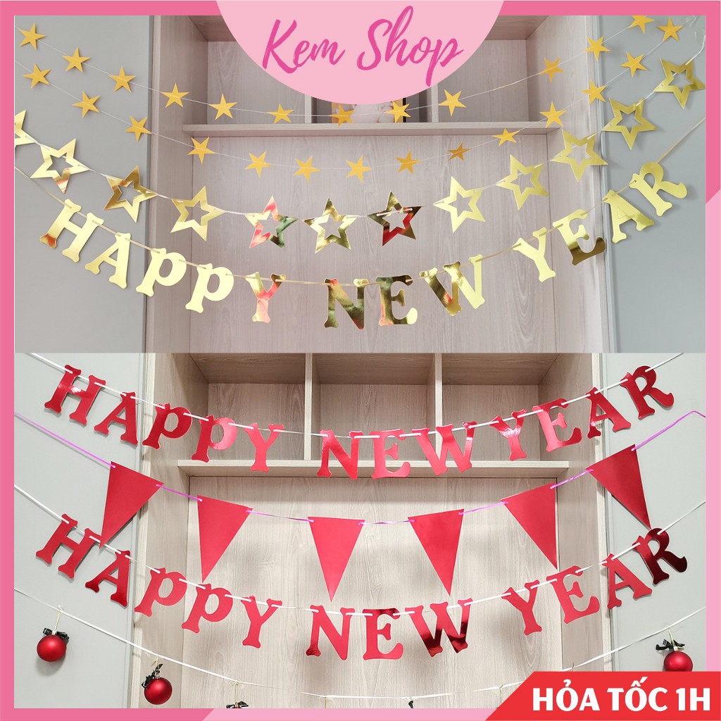 Chữ HAPPY NEW YEAR và MERRY CHRISTMAS mừng năm mới và giáng sinh - Kemshop K59
