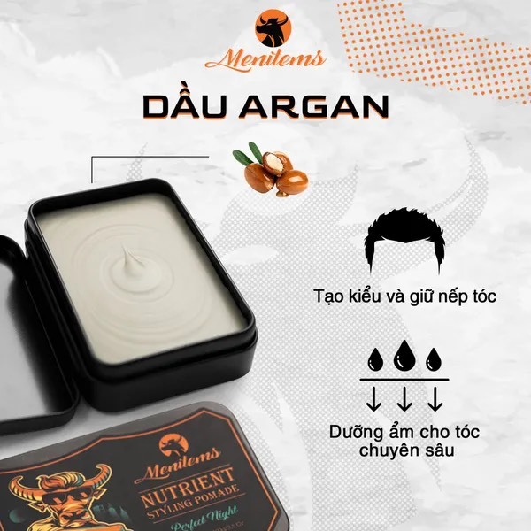 Sáp vuốt tóc Nam Menitems - 100gr tạo kiểu giữ nếp cho tóc. Hương Nước Hoa Lưu Hương Lâu. HÀNG CHÍNH HÃNG