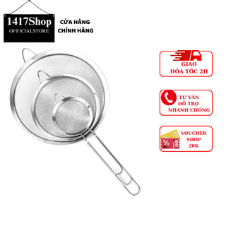 Ray lược dừa, vợt lọc trà, ray bột, lọc thức ăn inox 2 lớp cao cấp nhiều size tiện dụng
