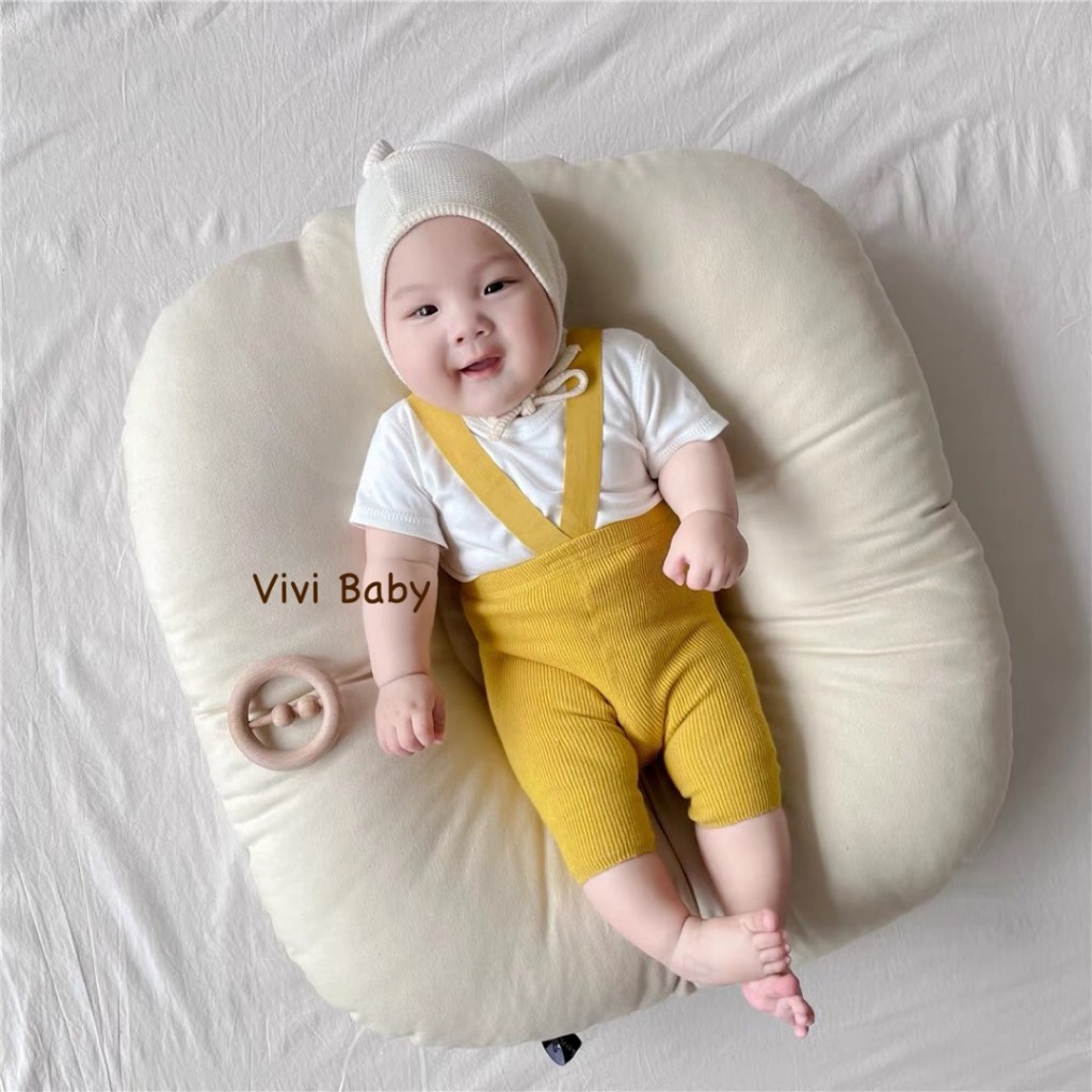 Quần yếm đùi phiên bản xuân thu phong cách hàn quốc cho bé Vivi Baby