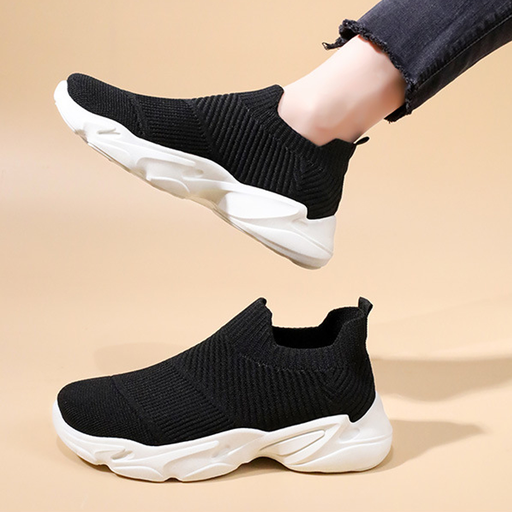 Giày lười nữ cổ chun êm chân vải co giãn thoáng khí thể thao đi bộ đi chơi đi học đế 3cm validep03 V358