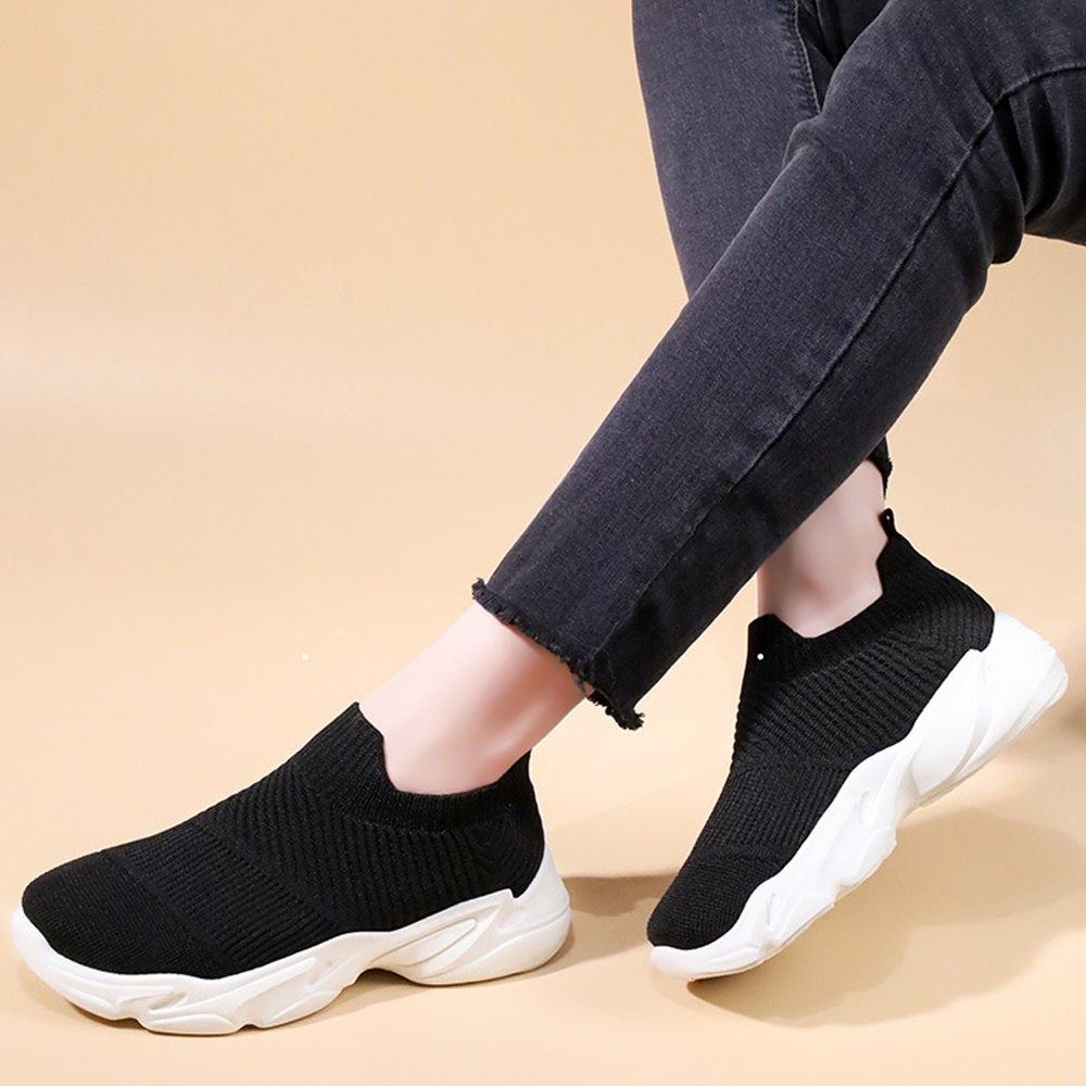 Giày lười nữ cổ chun êm chân vải co giãn thoáng khí thể thao đi bộ đi chơi đi học đế 3cm validep03 V358