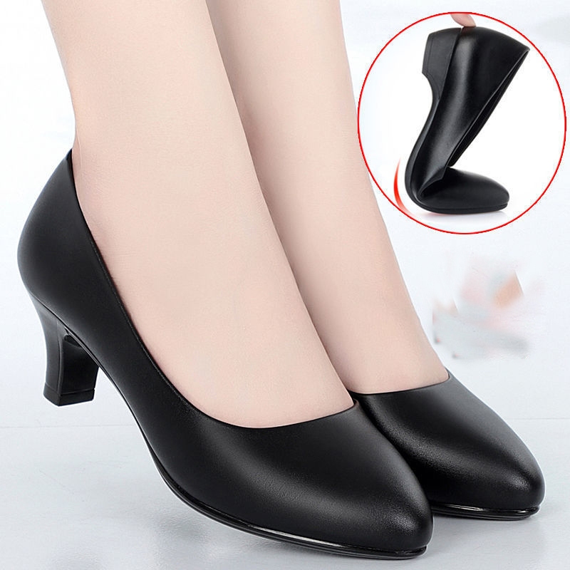 Giày tiếp viên hàng không da mềm êm chân giày cao gót nữđơn giản lịch sự dáng cổ điển validep03 V361
