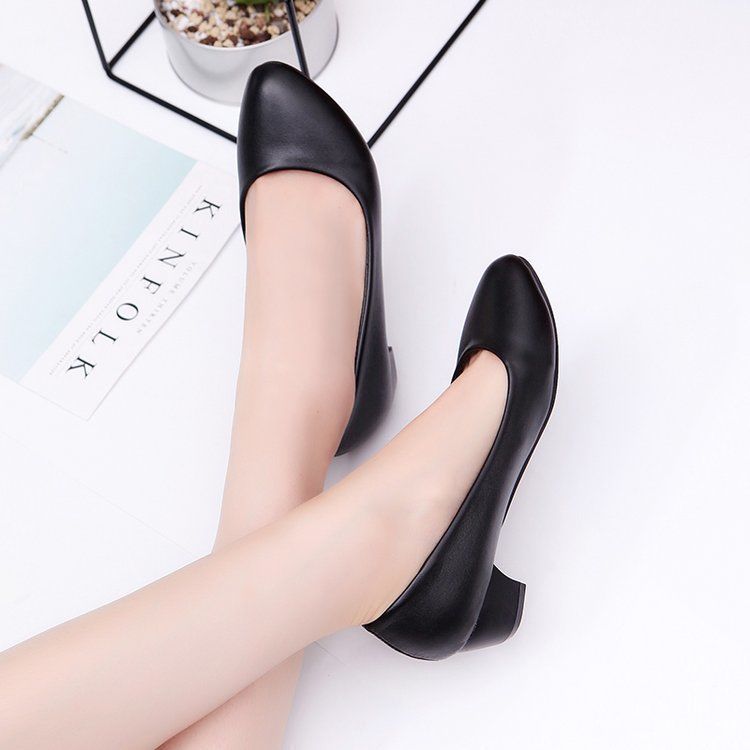 Giày tiếp viên hàng không da mềm êm chân giày cao gót nữđơn giản lịch sự dáng cổ điển validep03 V361