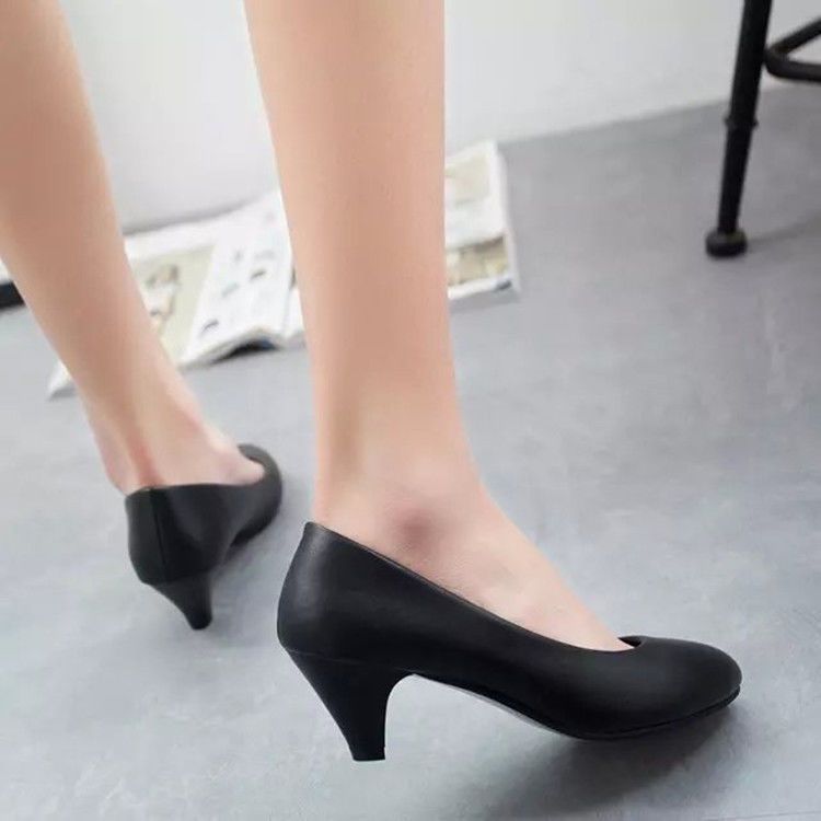 Giày tiếp viên hàng không da mềm êm chân giày cao gót nữđơn giản lịch sự dáng cổ điển validep03 V361