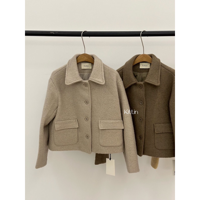 KAYY. Áo khoác dạ lông 2 túi _ K2393