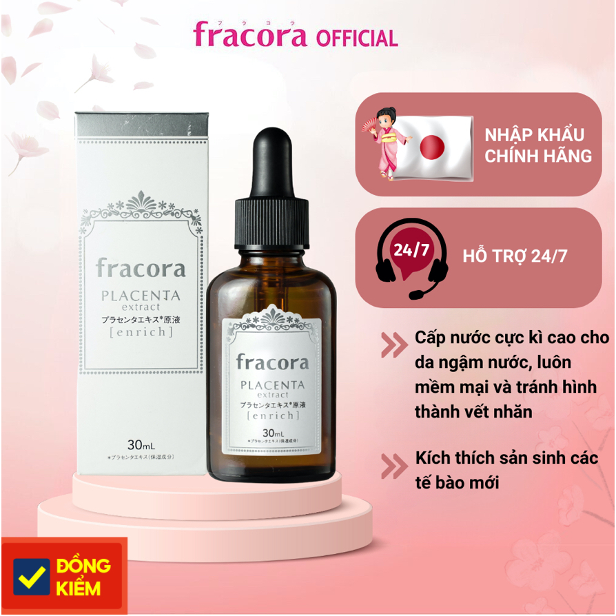 Serum Fracora Placenta Enrich Nhật Bản 30ml | Fracora Serum cho da khô ráp, sần sùi - trẻ hóa làn da, tái tạo làn da mới