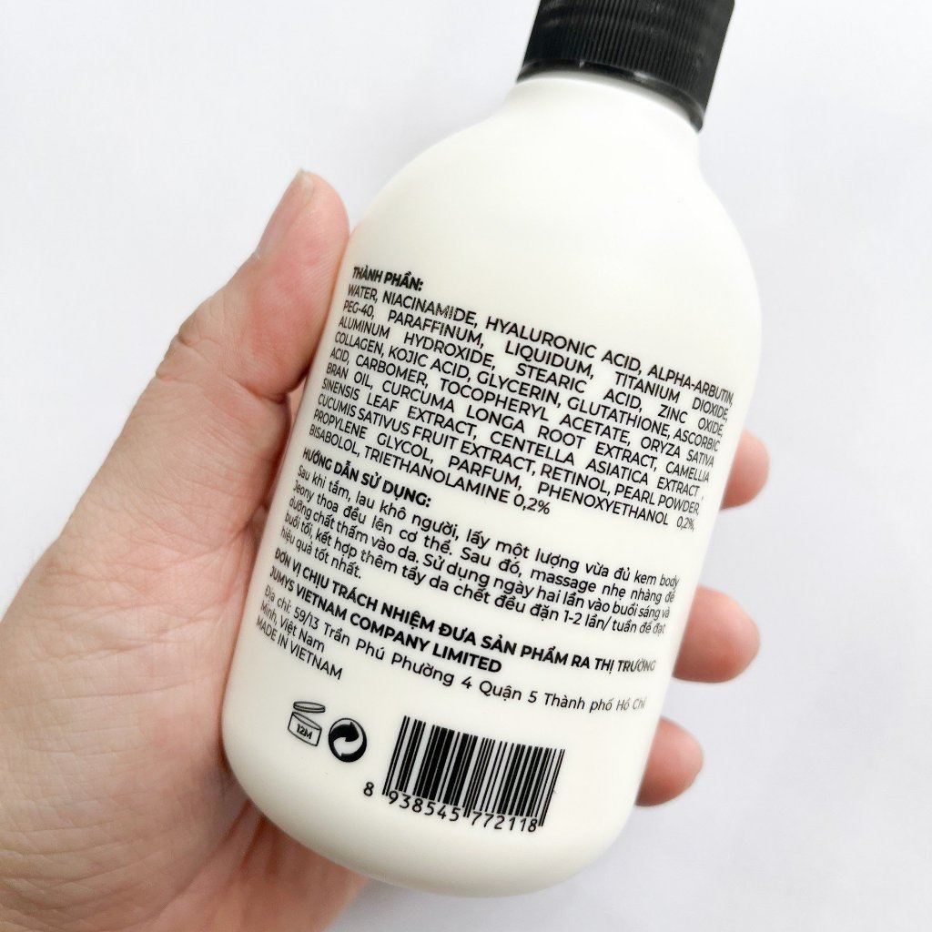 Kem body trắng da Jeony - kem body dưỡng thể dưỡng trắng body giúp làm sáng da, giúp da sáng mịn, đều màu, mờ thâm 250ML