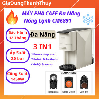 Máy Pha Cafe Viên Nén, Máy Pha Cà Phê Đa Năng 3 Trong 1 ZZUOM CM6891 Nóng/ Lạnh