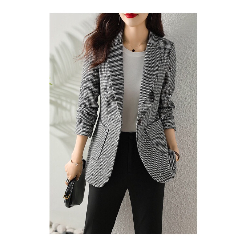 Áo Khoác Vest Dạ Tweed Kim Sa Nữ