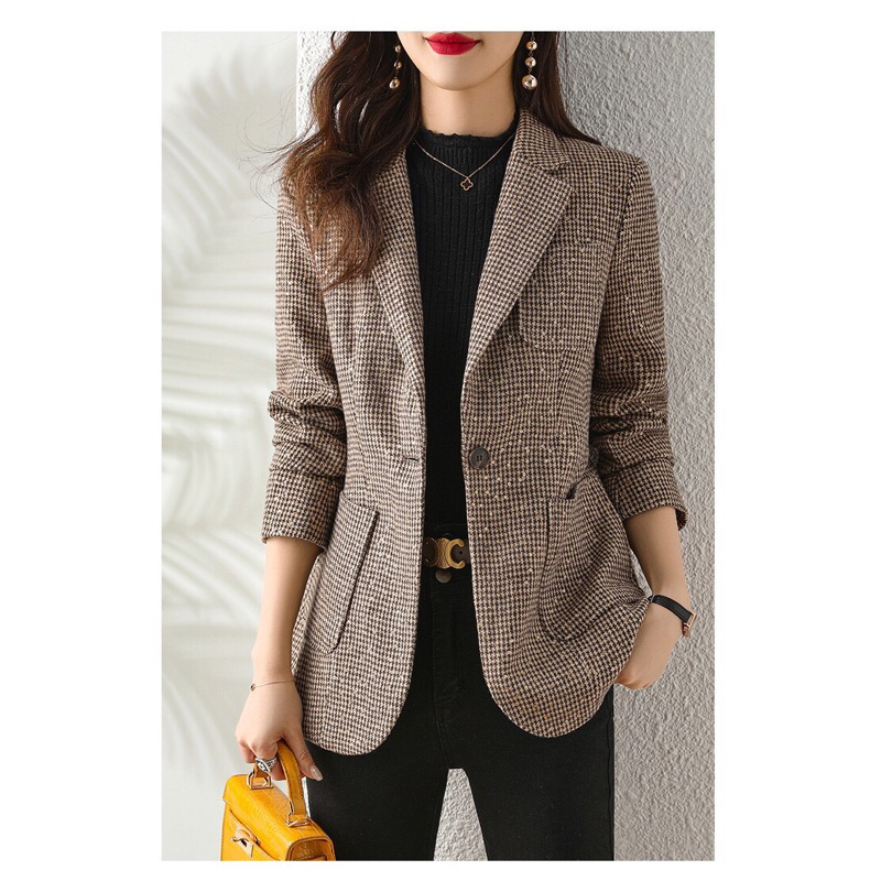 Áo Khoác Vest Dạ Tweed Kim Sa Nữ