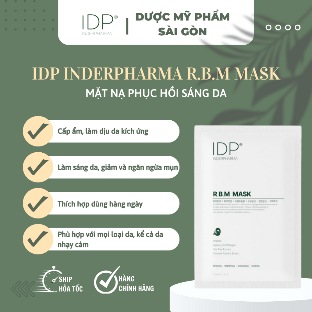 Mặt Nạ Phục Hồi Sáng Da Idp Inderpharma R.b.m Mask