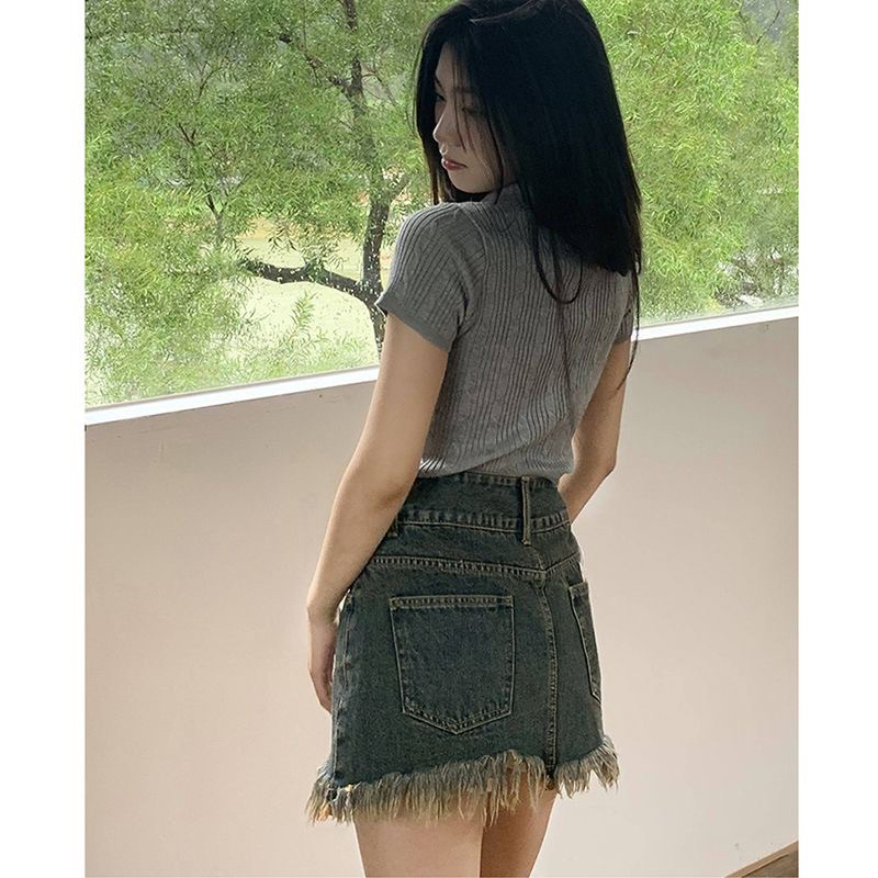 Áo thun Polo dáng croptop ôm tay ngắn