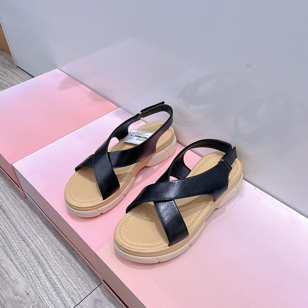 GIÀY SANDAL QUAI CHÉO ĐẾ BẰNG CAO 3CM ĐẾ KHÁNG NƯỚC C162 HACHI SHOES