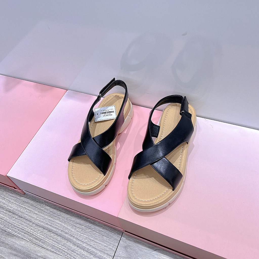 GIÀY SANDAL QUAI CHÉO ĐẾ BẰNG CAO 3CM ĐẾ KHÁNG NƯỚC C162 HACHI SHOES
