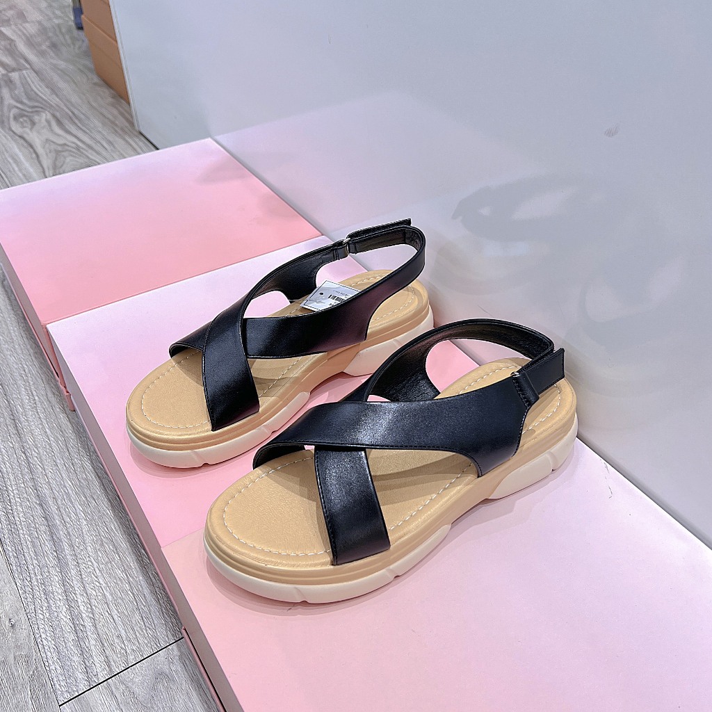 GIÀY SANDAL QUAI CHÉO ĐẾ BẰNG CAO 3CM ĐẾ KHÁNG NƯỚC C162 HACHI SHOES