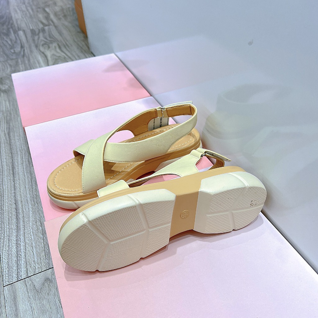 GIÀY SANDAL QUAI CHÉO ĐẾ BẰNG CAO 3CM ĐẾ KHÁNG NƯỚC C162 HACHI SHOES
