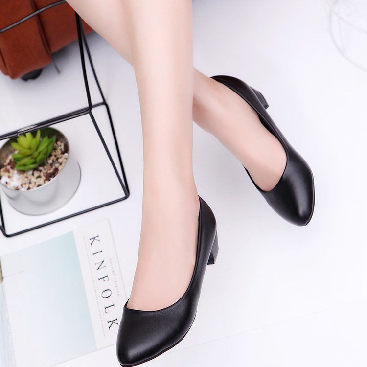 Giày tiếp viên hàng không da mềm êm chân giày cao gót nữđơn giản lịch sự dáng cổ điển validep03 V361