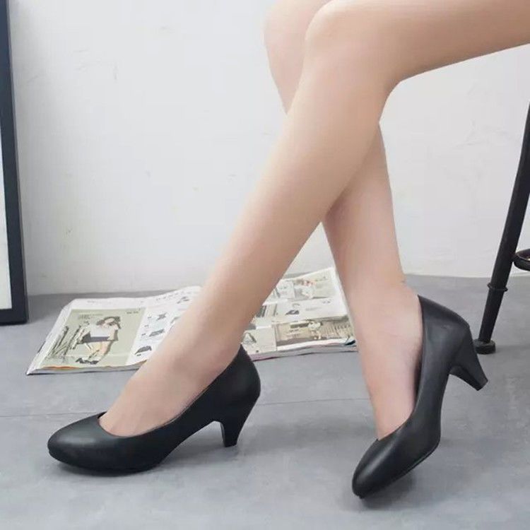 Giày tiếp viên hàng không da mềm êm chân giày cao gót nữđơn giản lịch sự dáng cổ điển validep03 V361