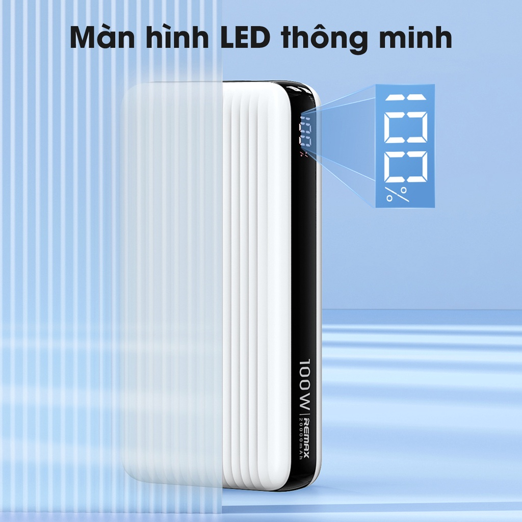 Pin Sạc Dự Phòng 20000mah Remax RPP-508 PD 100W - Hỗ Trợ Sạc Nhanh 100W Sạc Cho Laptop và Tablet Remax - Hàng Chính Hãng