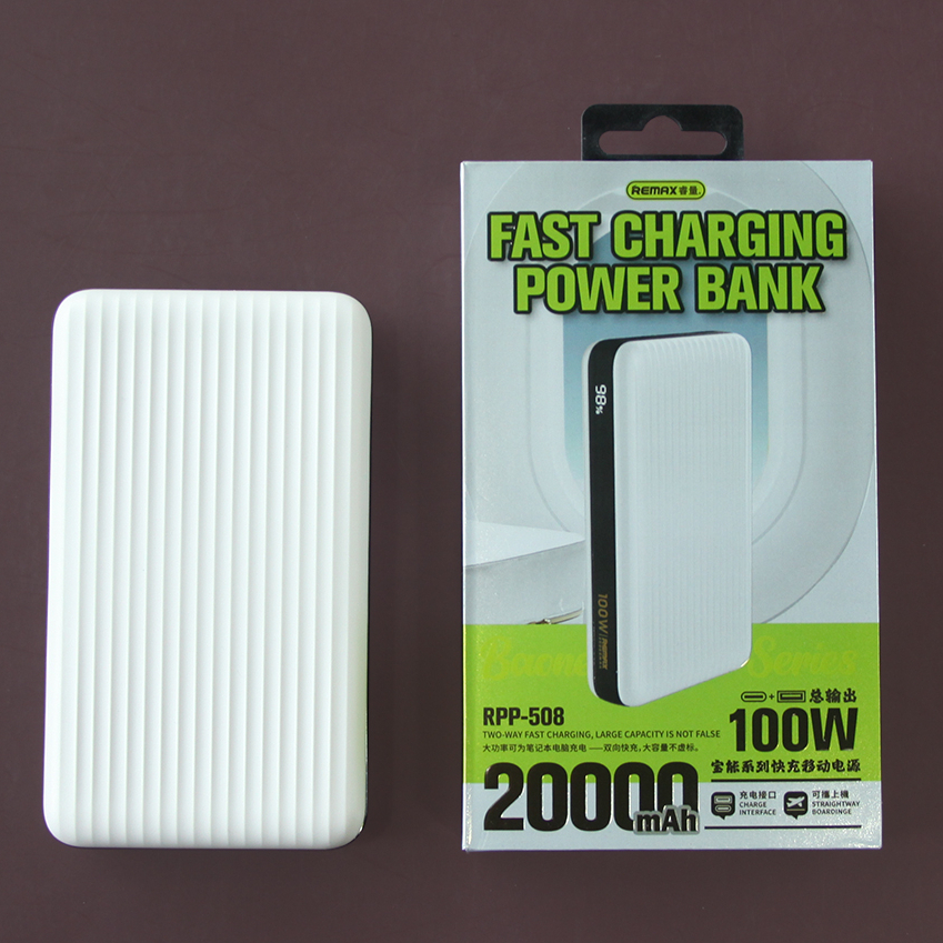 Pin Sạc Dự Phòng Remax RPP-508 20000mAh TypeC Output 100W / Input 65W và QC3.0 18W - Sạc Nhanh Cho Laptop - Chính Hãng
