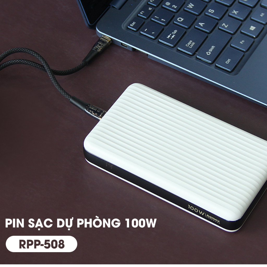 Pin Sạc Dự Phòng Remax RPP-508 20000mAh TypeC Output 100W / Input 65W và QC3.0 18W - Sạc Nhanh Cho Laptop - Chính Hãng