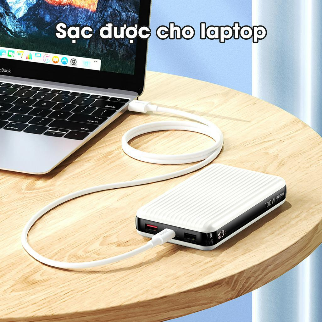 Pin Sạc Dự Phòng Remax RPP-508 20000mAh TypeC Output 100W / Input 65W và QC3.0 18W - Sạc Nhanh Cho Laptop - Chính Hãng