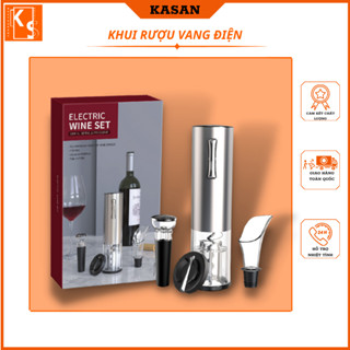 Khui điện mở nắp rượu vang sạc pin cao cấp. máy mở nắp rượu vang dụng cụ khui nắp rượu vang trong 5 giây. bộ 5 món