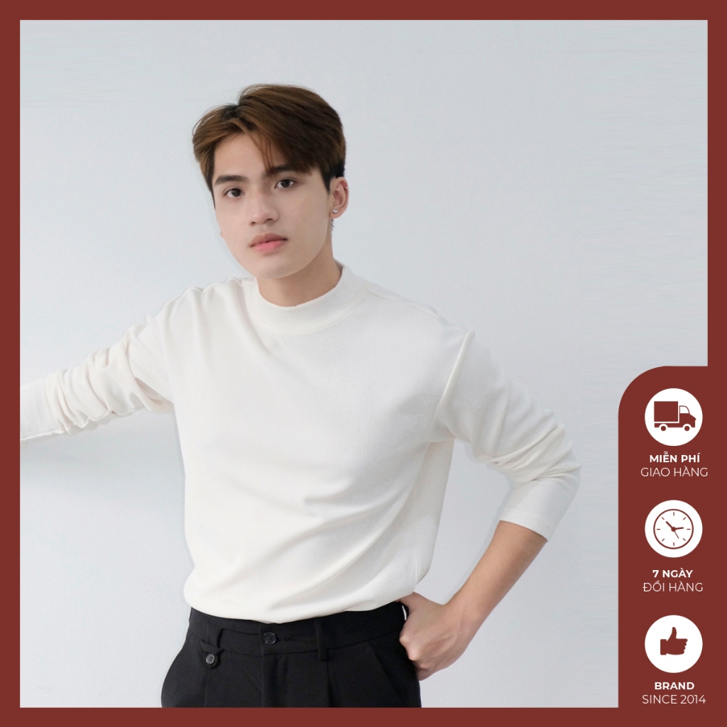 Áo sweater nam cổ 3cm Độc menswear chất liệu mềm mại và có độ bay nhẹ, màu sắc sang trọng form vừa - AT297