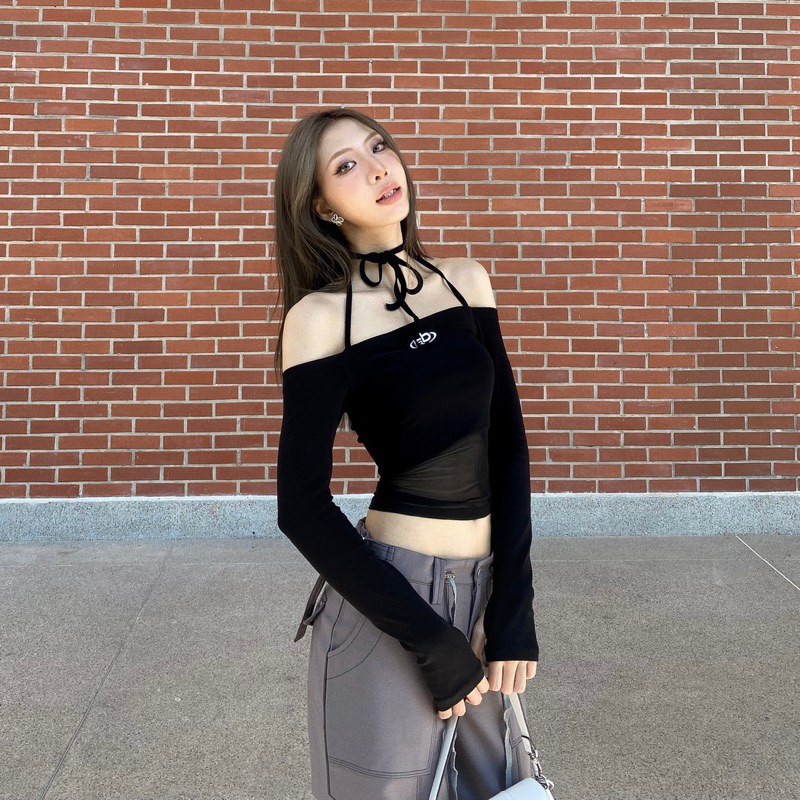 GILL BABY | Áo croptop thun phối lưới độc đáo trendy đi chơi đi cafe sống ảo ( IT GIRL TOP)