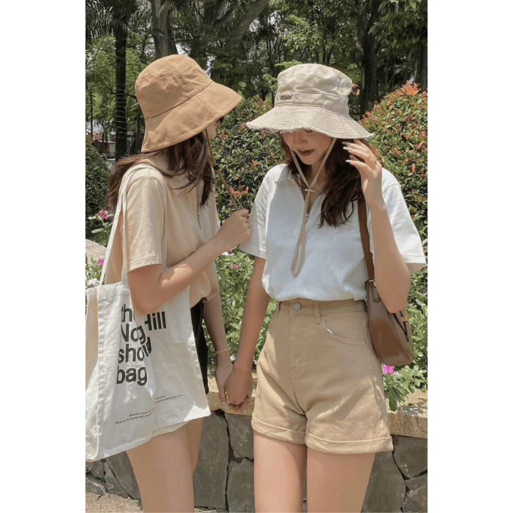 Áo POLO nữ cổ kéo khoá trơn x TIEUMAY, áo thun nữ cổ kéo khoá trơn 100% cotton dày dặn TMPL01
