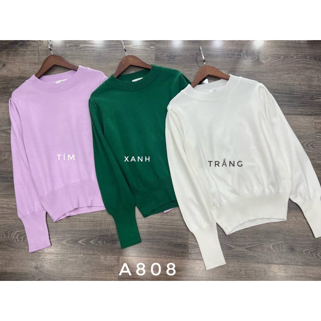 Áo len cừu dày vai bồng xịn đẹp A808
